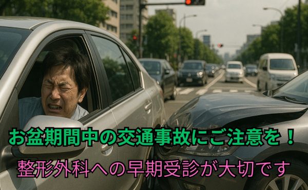お盆期間中の交通事故にご注意を！整形外科への早期受診が大切です