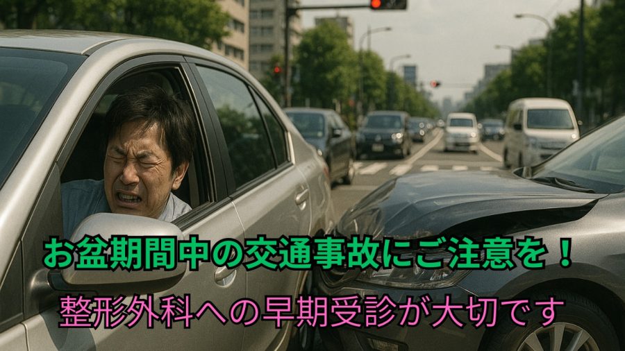 お盆期間中の交通事故にご注意を！整形外科への早期受診が大切です