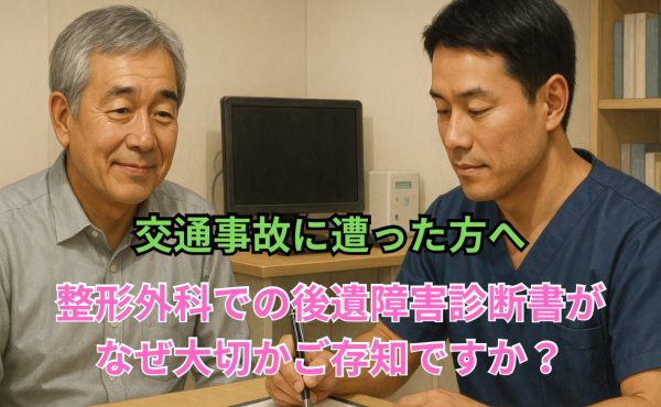 交通事故に遭った方へ　整形外科での後遺障害診断書がなぜ大切かご存知ですか？