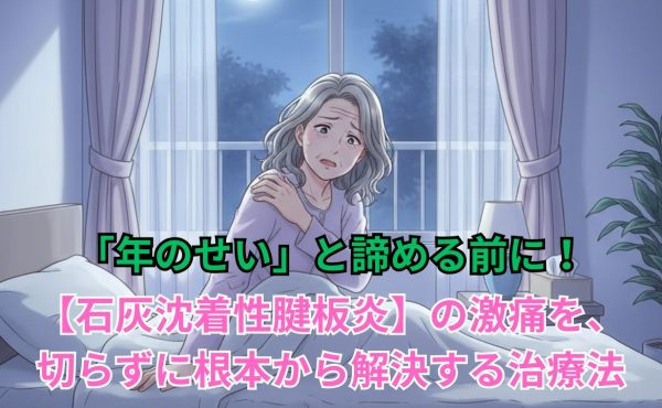 「年のせい」と諦める前に！【石灰沈着性腱板炎】の激痛を、切らずに根本から解決する治療法