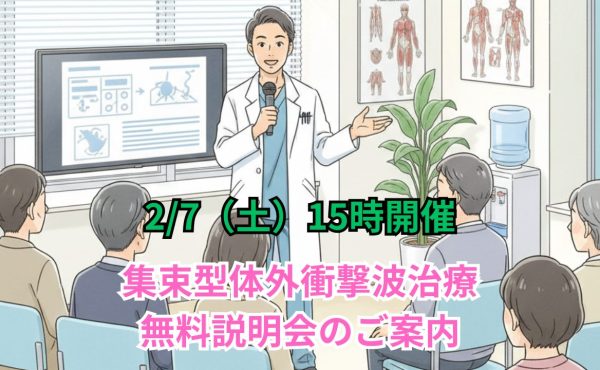 2/7（土）15時開催　集束型体外衝撃波治療無料説明会のご案内