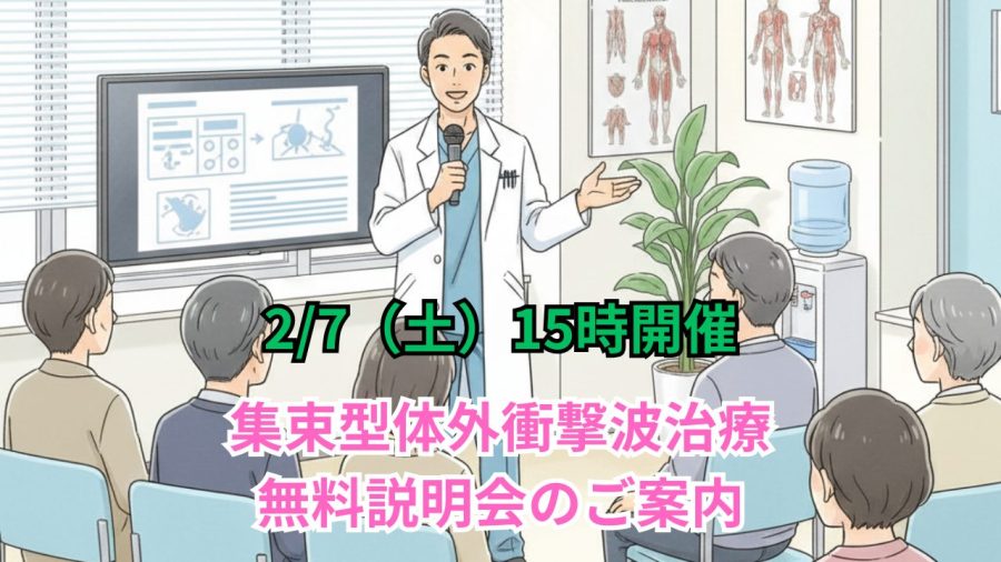 2/7（土）15時開催　集束型体外衝撃波治療無料説明会のご案内