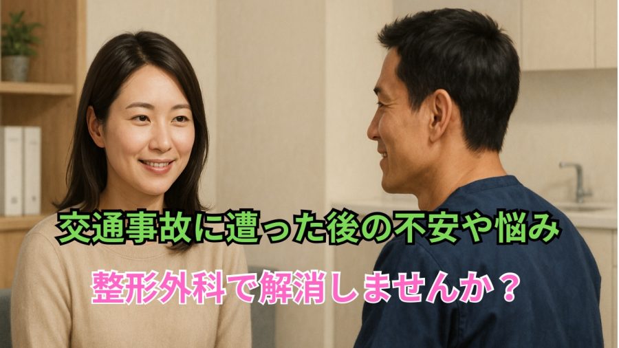 交通事故に遭ったあとの不安と悩み、整形外科で解消しませんか？