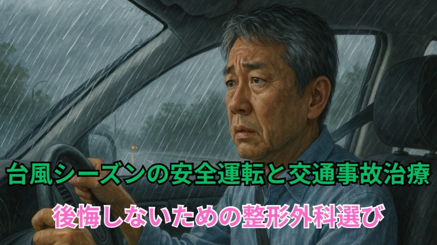台風シーズンの安全運転と交通事故治療　後悔しないための整形外科選び