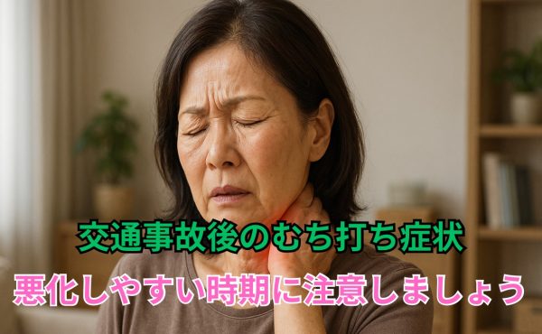 交通事故後のむち打ち症状、悪化しやすい時期に注意しましょう