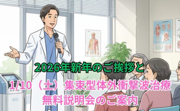 2026年新年のご挨拶と1/10（土）集束型体外衝撃波治療無料説明会のご案内