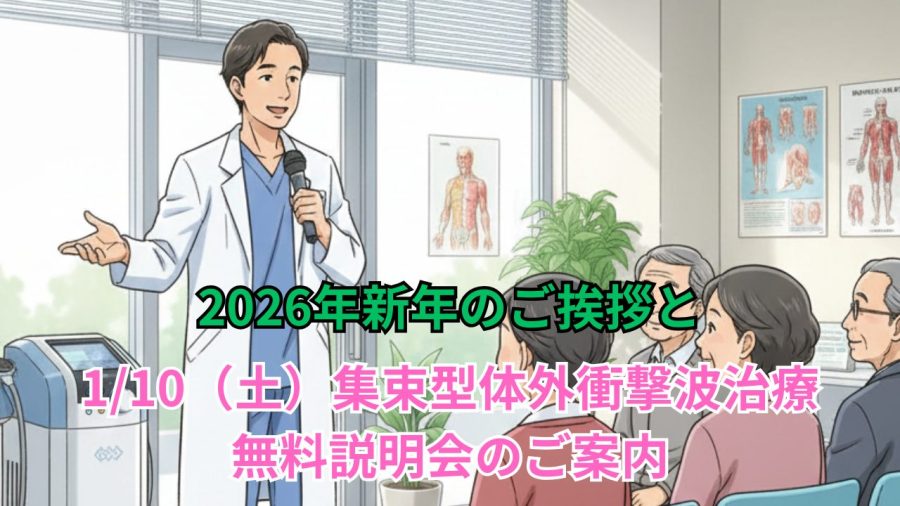 2026年新年のご挨拶と1/10（土）集束型体外衝撃波治療無料説明会のご案内